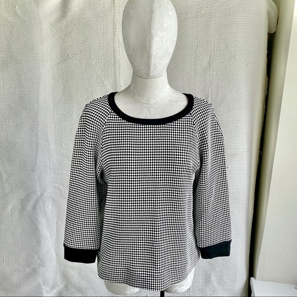 L’Agence L Textured Black White Long Sleeve Top - Picture 3 of 8